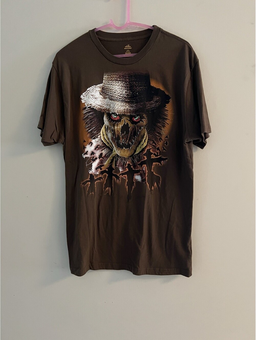 Brown Halloween Haunted Scarecrow Skull t shirt Menβs Large
